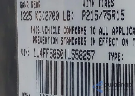 2001 Jeep Cherokee Limited/Sport from USA, damaged, VIN 1J4FF58S01L558257